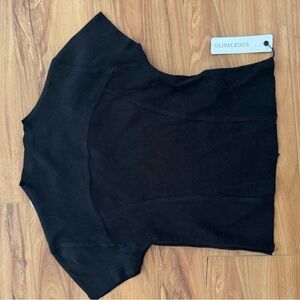 Olivaceous Elegant Black Blouse